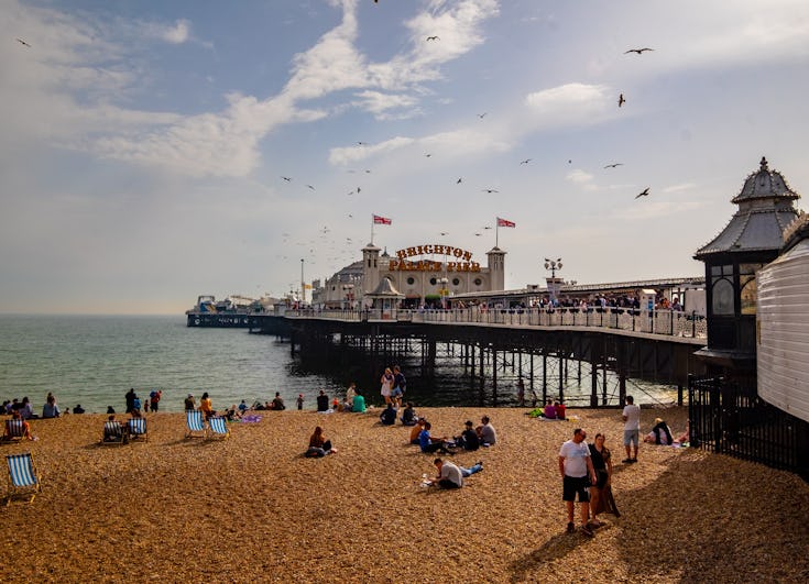 Looking out to Brighton Pier on a Summers day