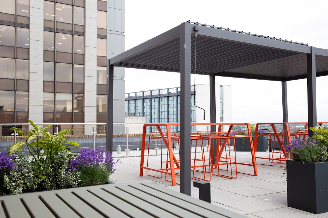 Stunning city-view roof terrace at Runway East Birmingham
