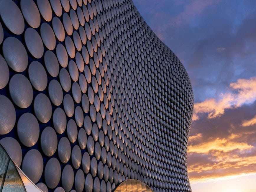 Birmingham's Bull Ring, a three minute walk from Runway East Birmingham offices.