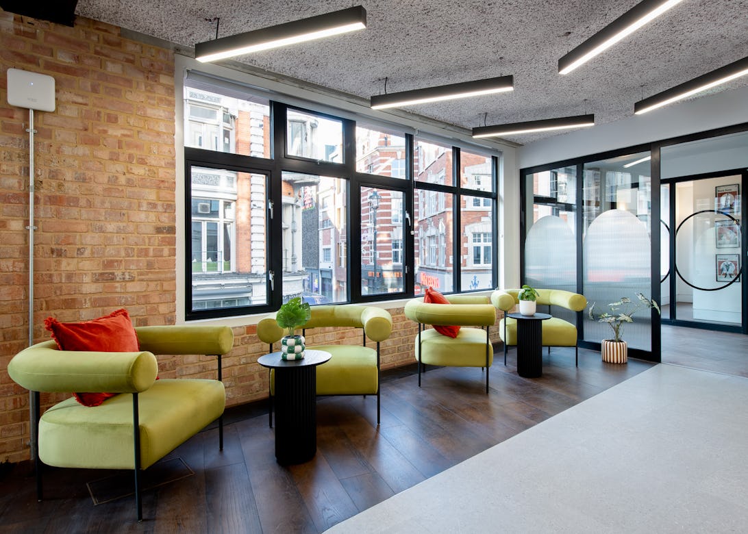 A generous amount of self contained breakout space at Runway East 58 Wardour Street