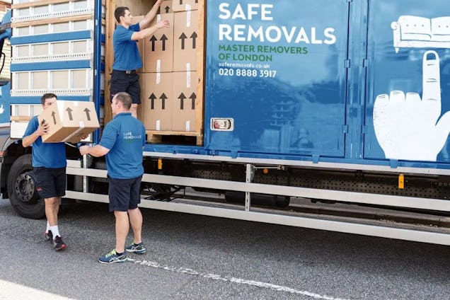 Safe Removals Van and Workers