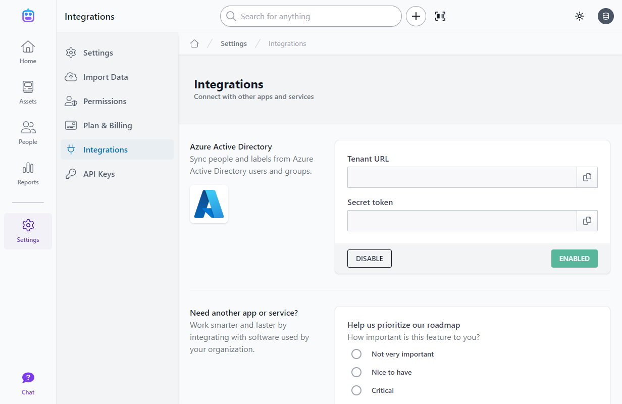 Enable Azure Active Directory integration