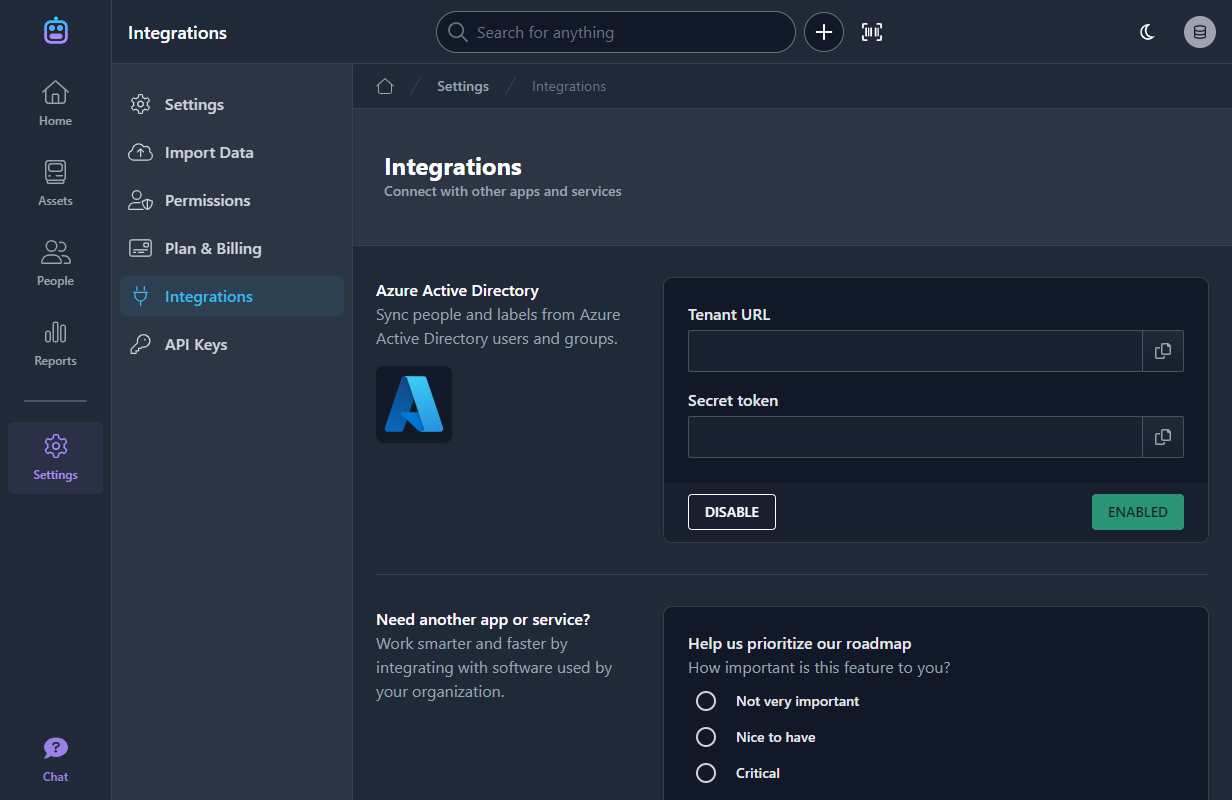 Enable Azure Active Directory integration