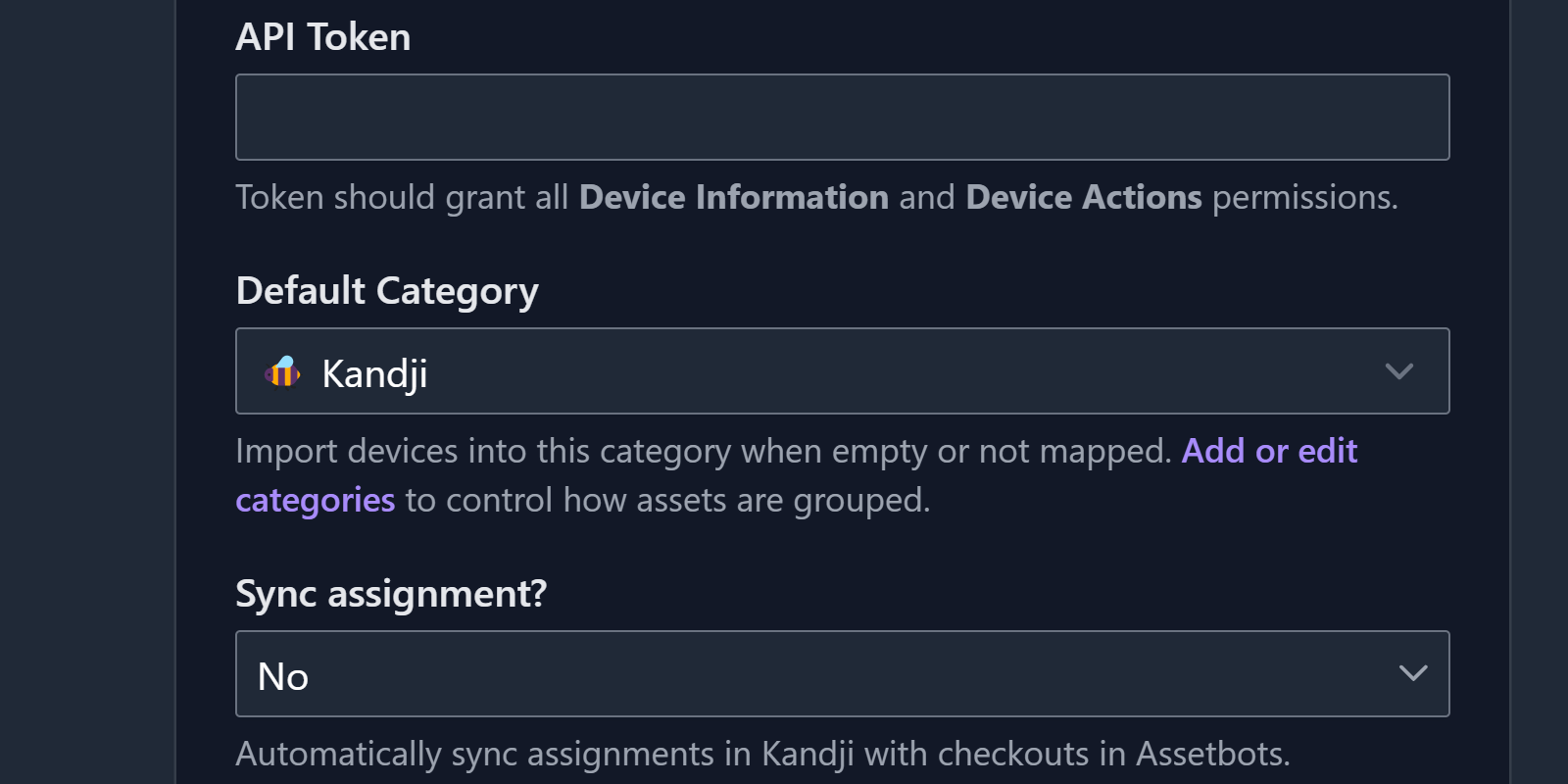 A holding category called “🐝 Kandji”