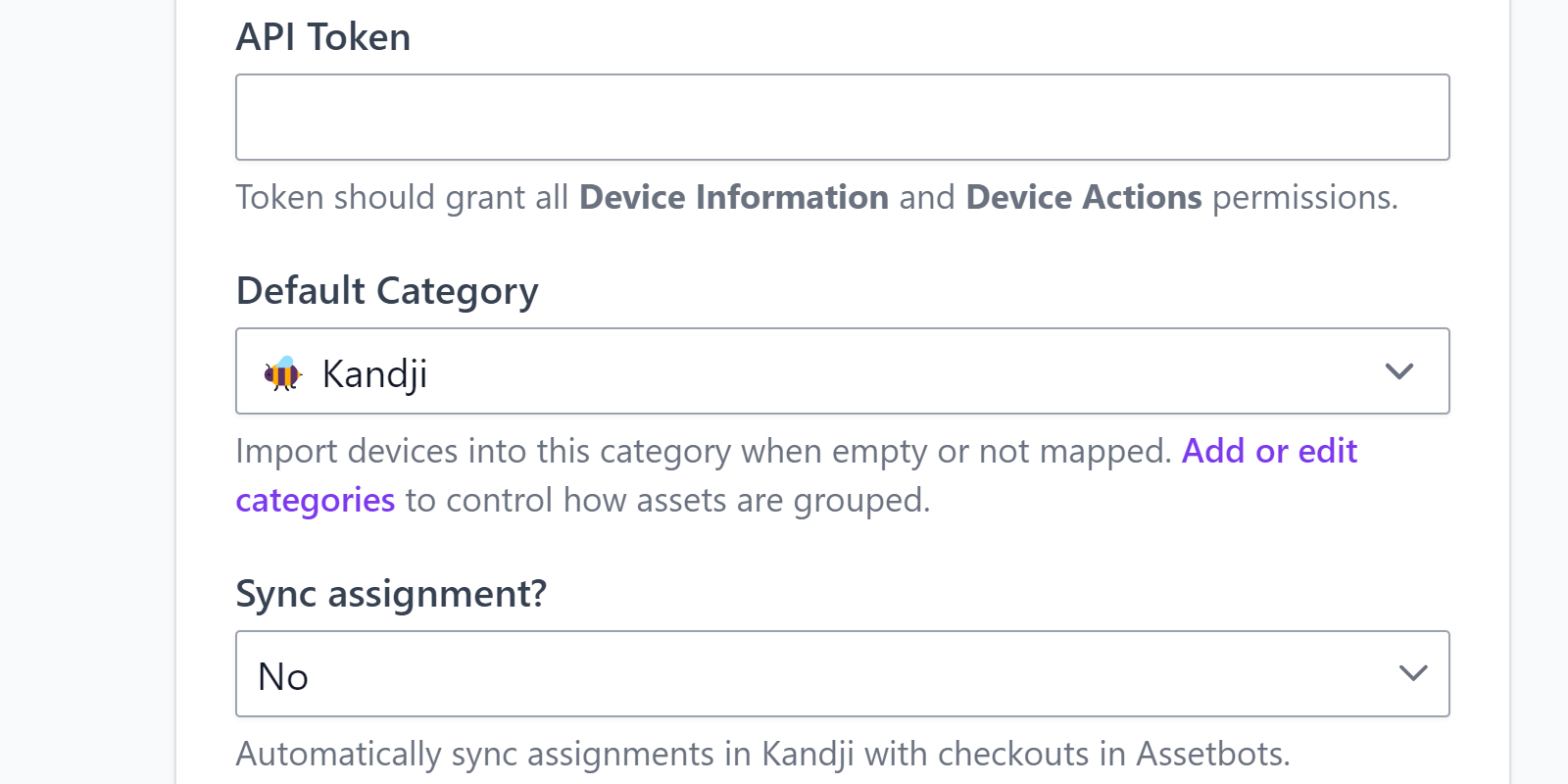 A holding category called “🐝 Kandji”