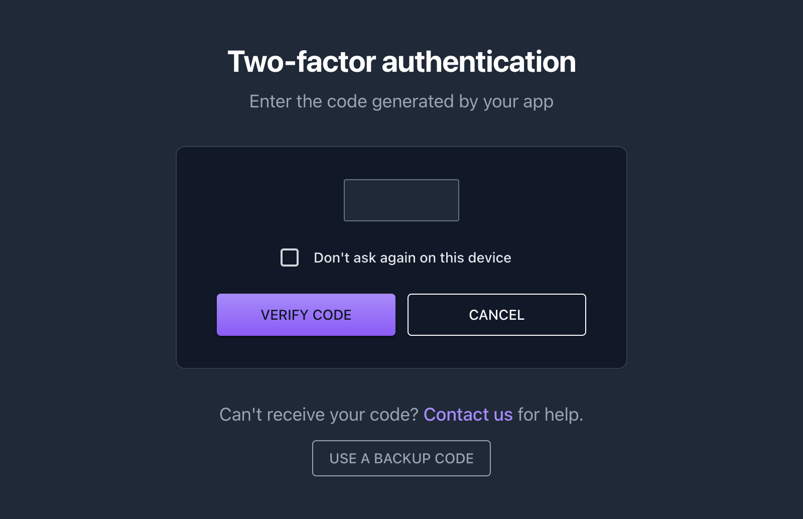 Two-factor authentication