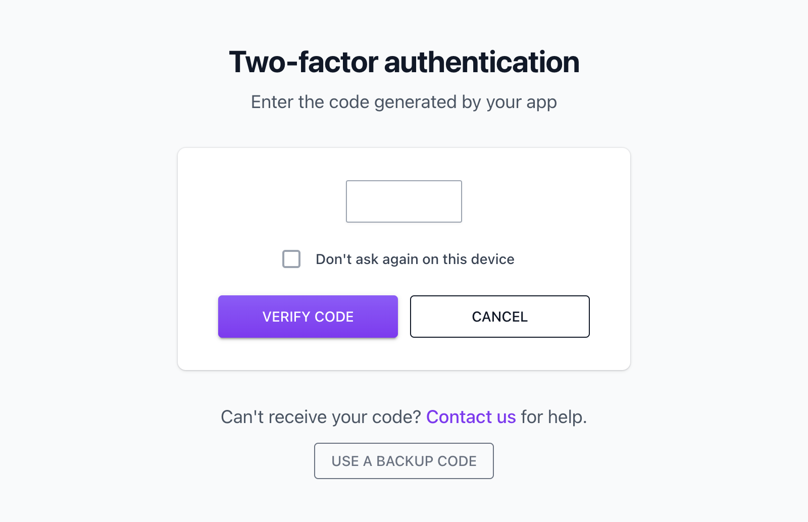 Two-factor authentication