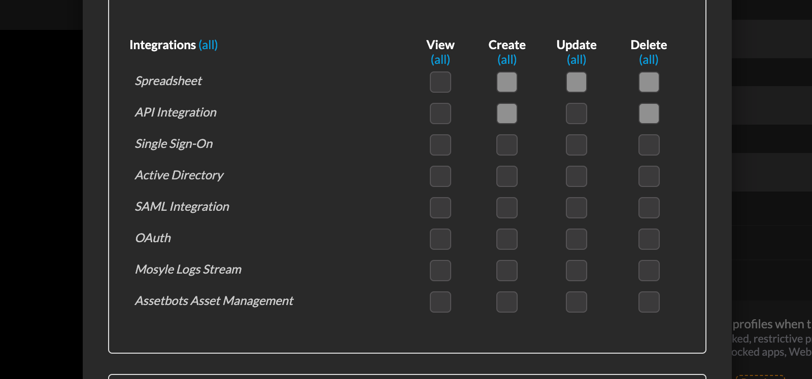 Mosyle custom role permissions