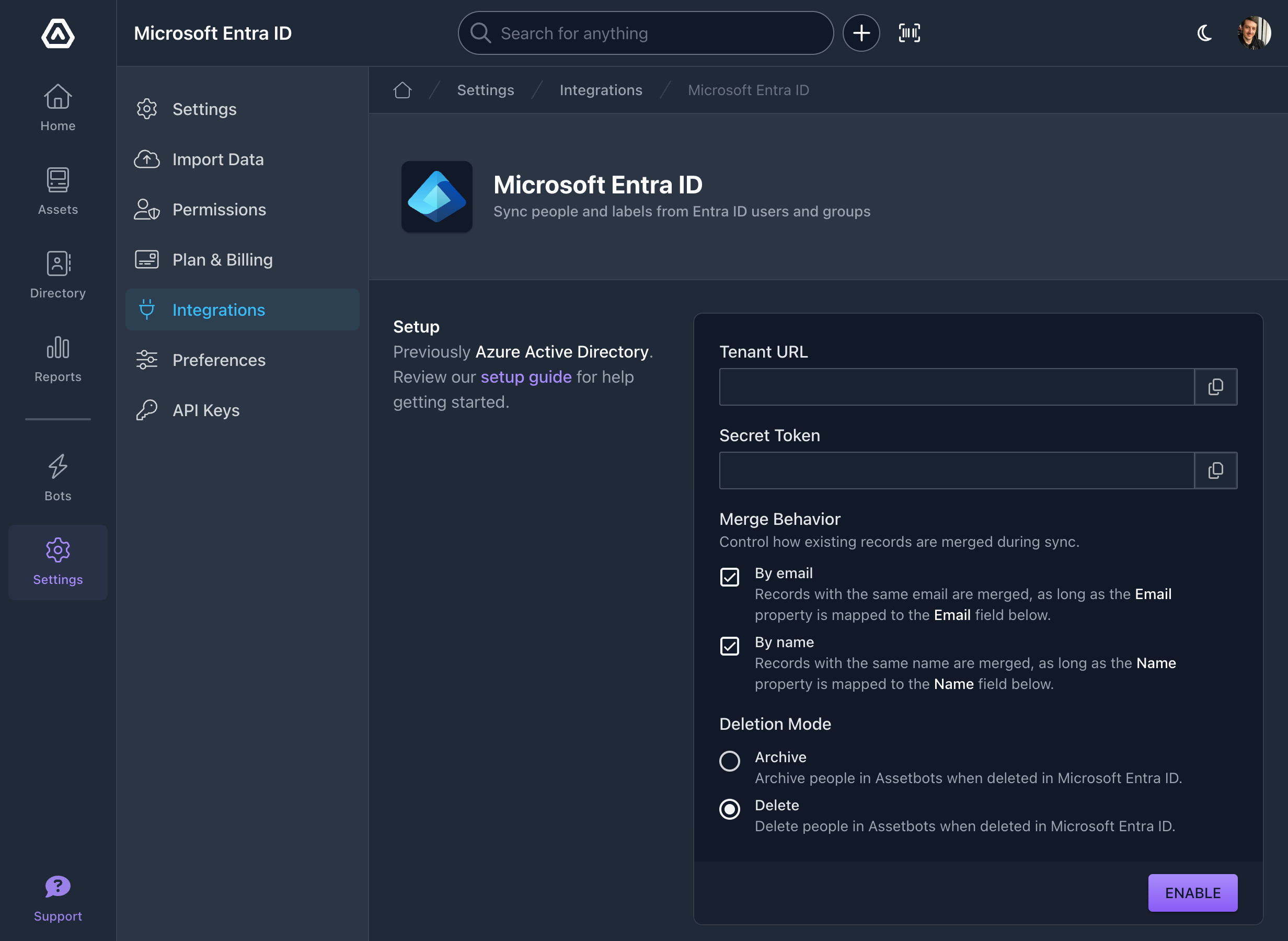 Enable Microsoft Entra ID integration