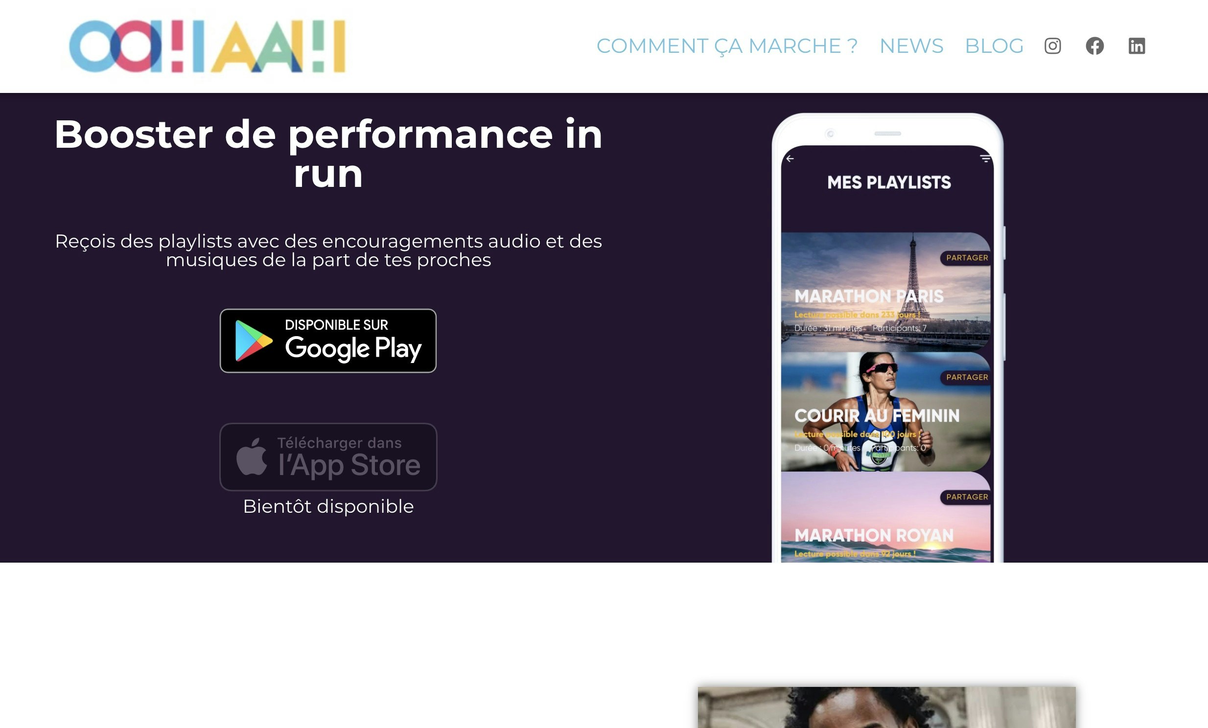 Refonte totale d'un site pour une application de Running