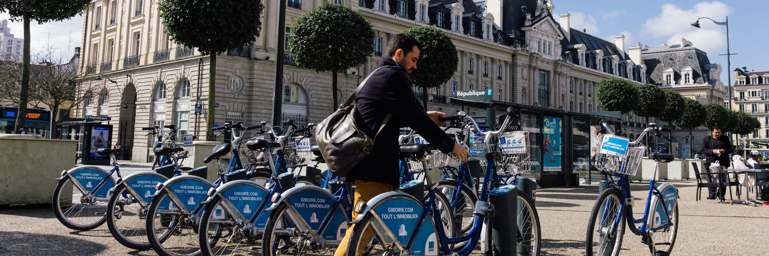 Bornes de vélos en libre-service en ville