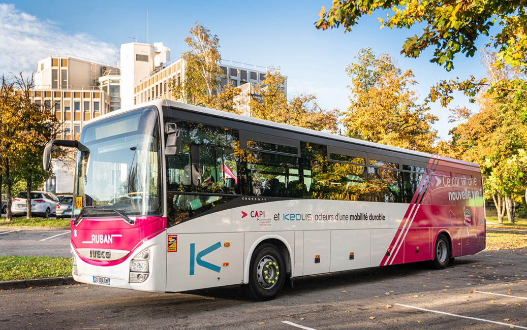 Photo d'un bus rétrofité en Isère