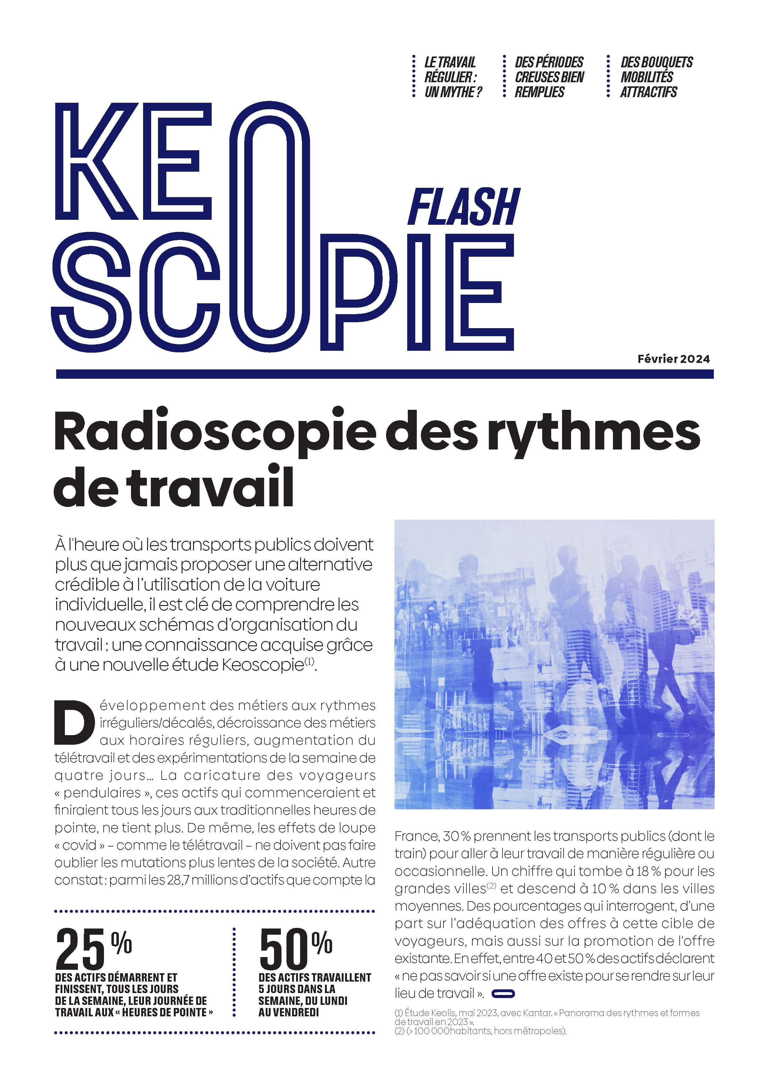 Couverture Keoscopie Flash n°4 : Radioscopie des rythmes de travail