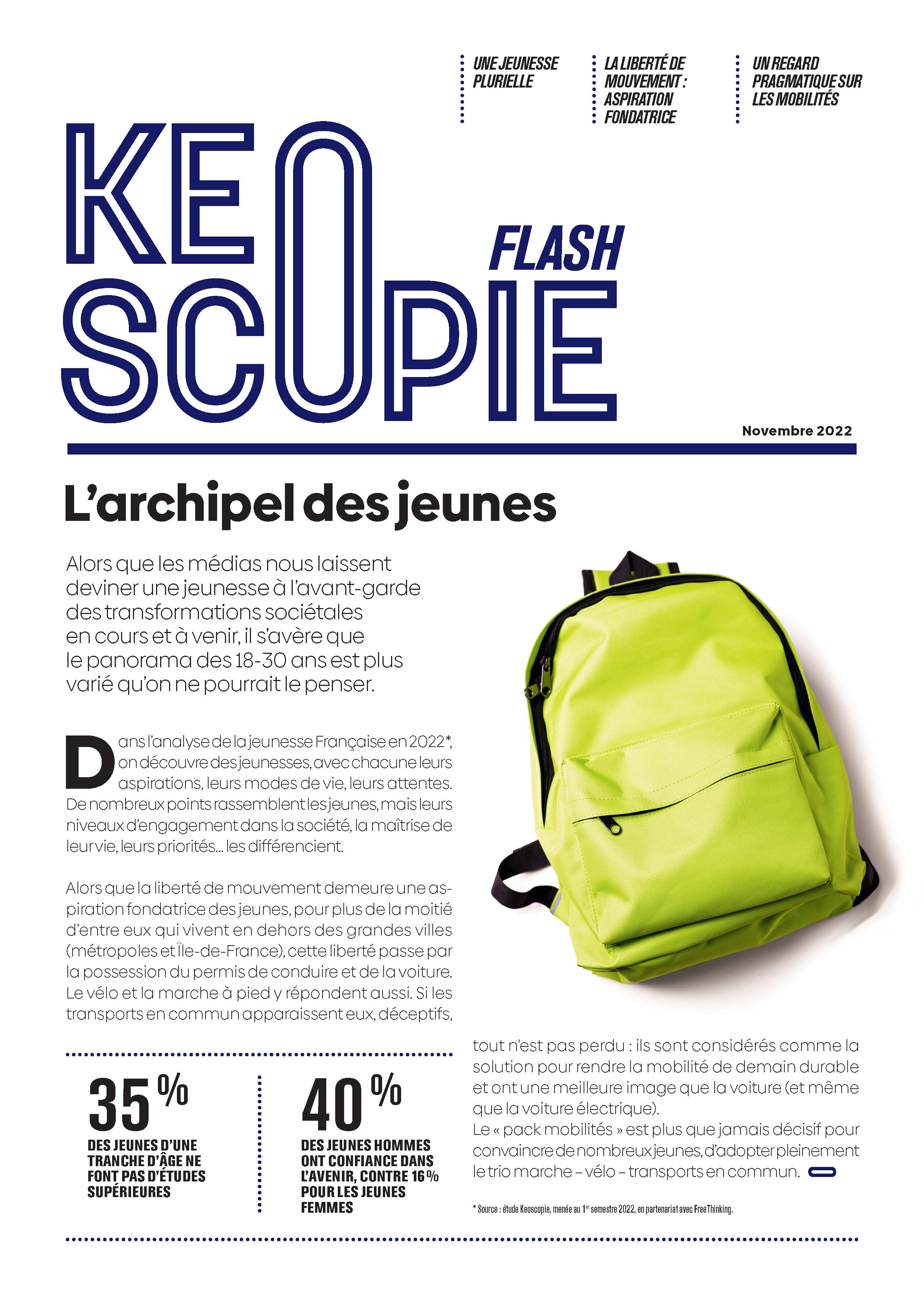 Couverture Keoscopie Flash n°2 : L'archipel des jeunes