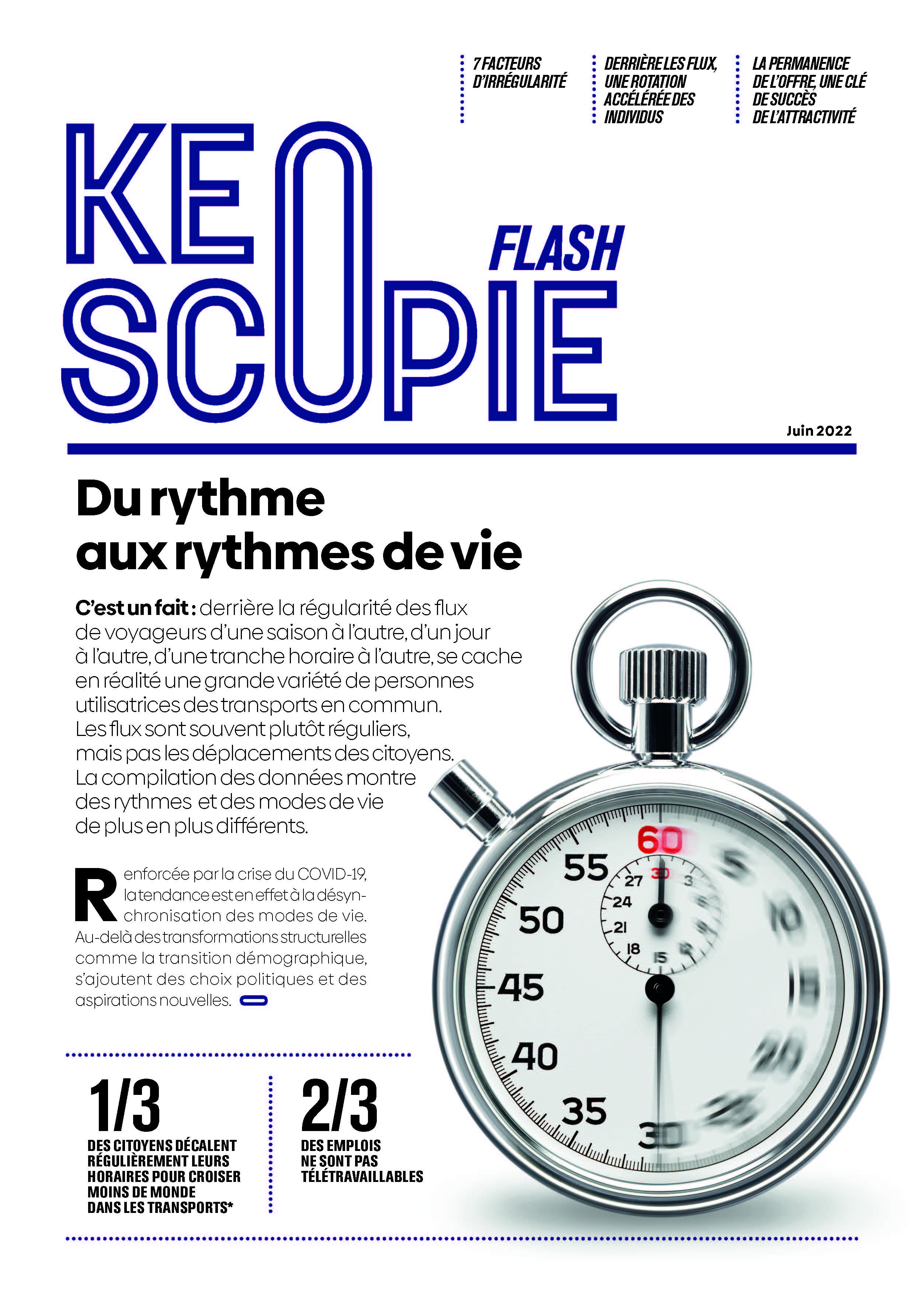 Couverture Keoscopie Flash n°1 : Du rythme aux rythmes de vie