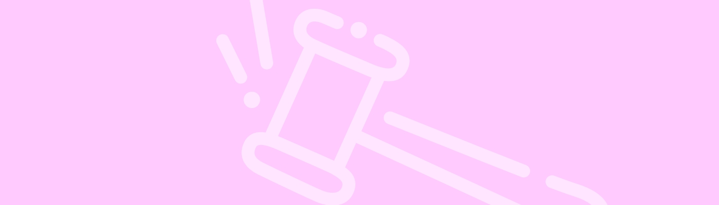 Iconographie d'un marteau sur fond rose