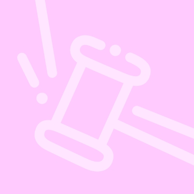 Iconography of a hammer on a pink background