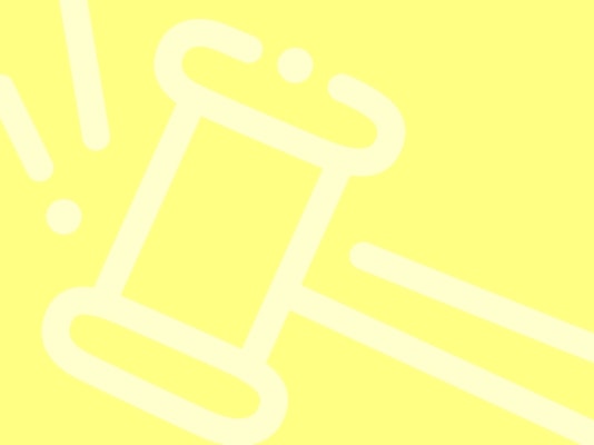 Iconographie d'un marteau sur fond jaune