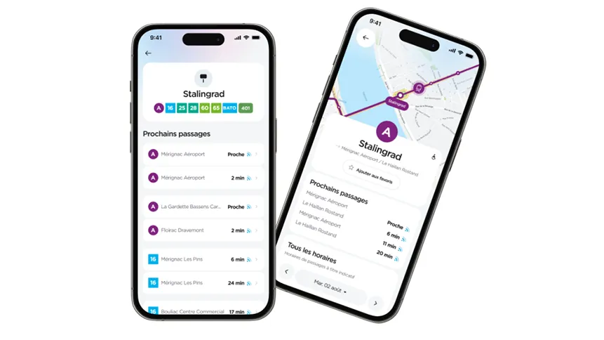 Visuels de l'application TBM