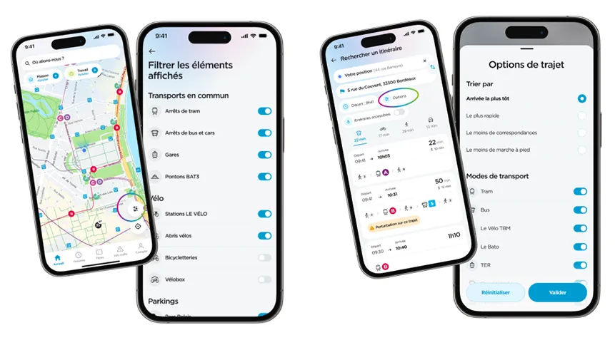 Visuels de l'application TBM