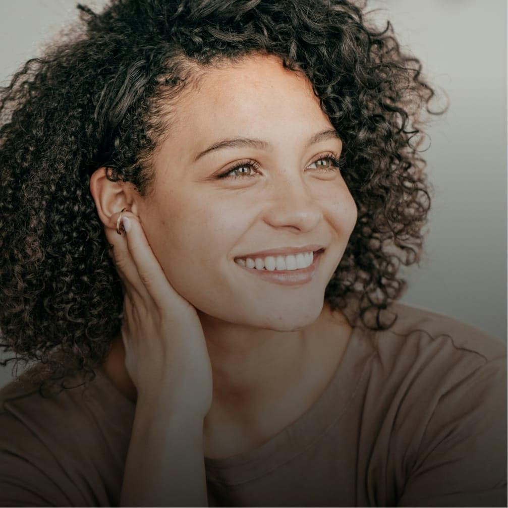 woman with curly hair