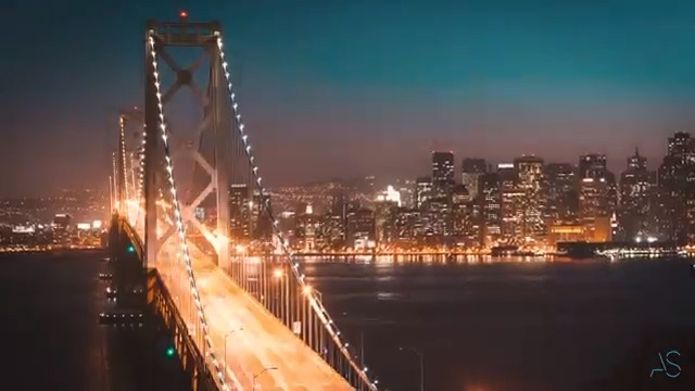 Skyline at night in San Francisco