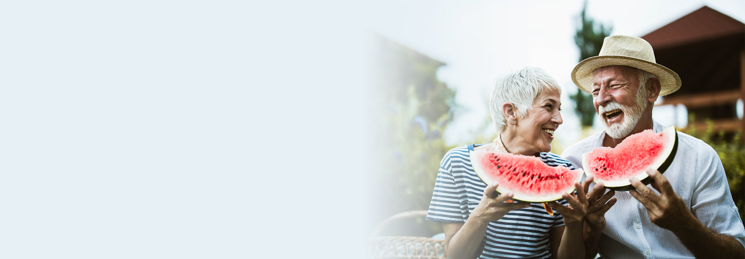 people eating watermelon