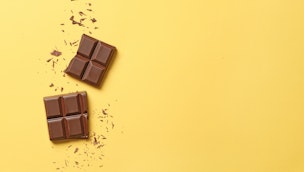dark-chocolate-on-yellow-background