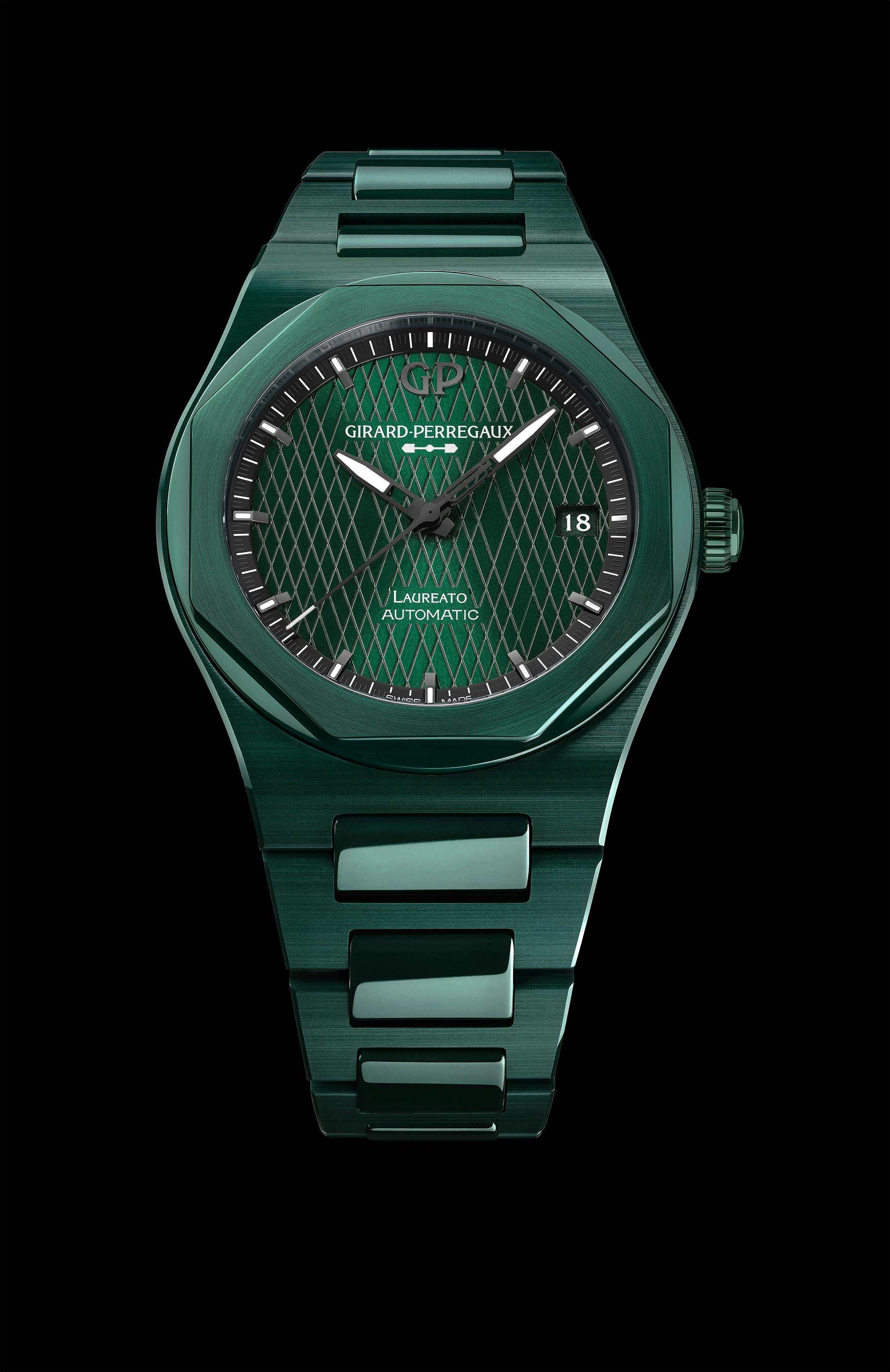 Prabangus „Girard-Perregaux“ ir „Aston Martin“ laikrodis, įkvėptas sėkmės spalvos