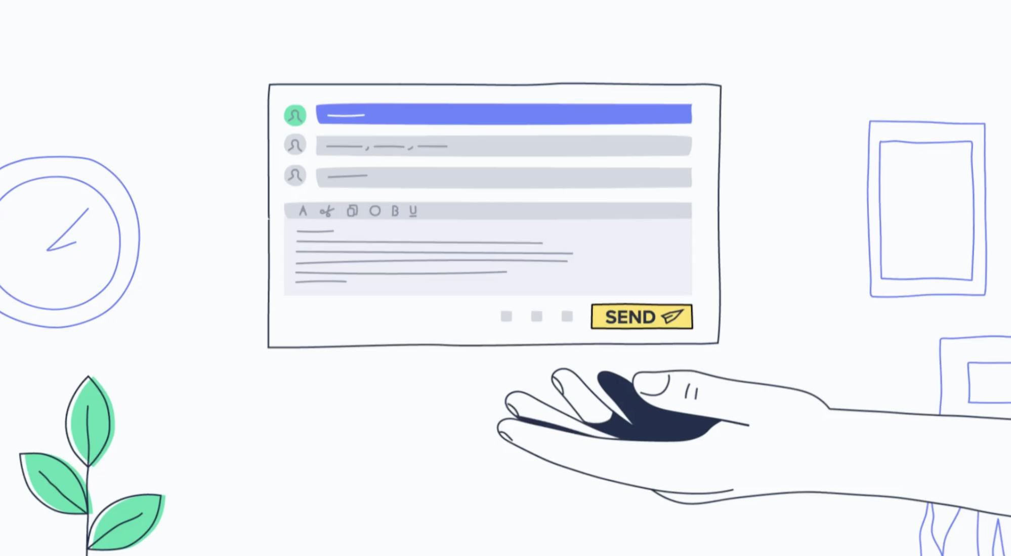 A hand holding the StartMail inbox