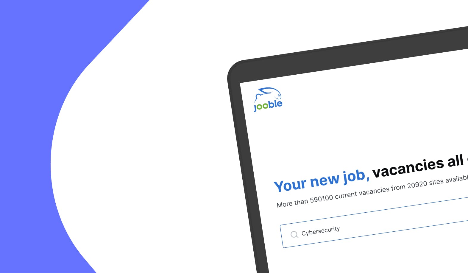 blogpost-image of Jooble website with search field: Cybersecurity 