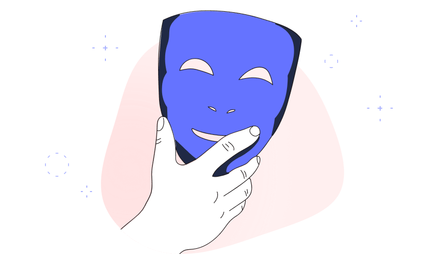 StartMail Illustration of StartMail's unlimited aliases. A hand holding an unidentified mask.