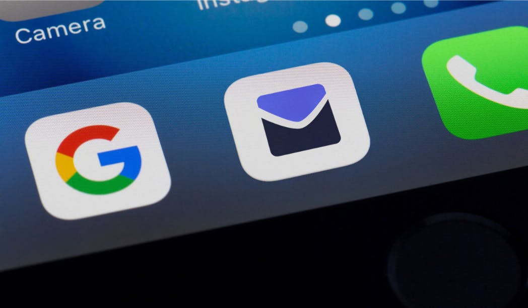 Blog post image of zoomed in shot of a phone displaying the apps: Gmail and StartMail