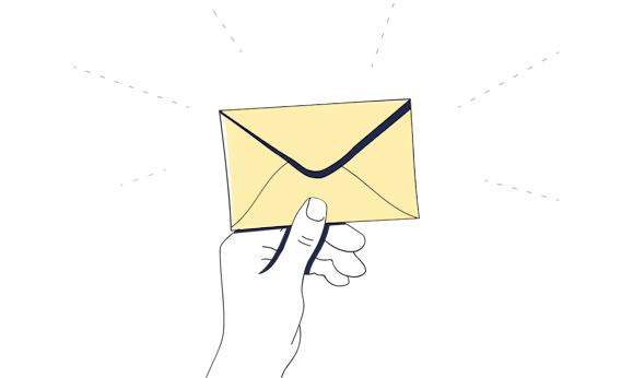 StartMail illustration of a hand holding an envelope representing email