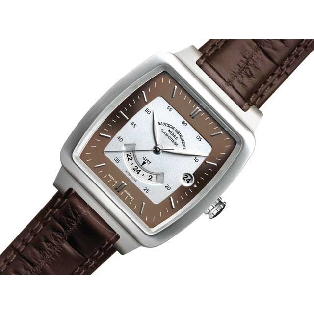  Mühle Glashütte Passagier I braun, Herrenuhr GMT mit Datum 