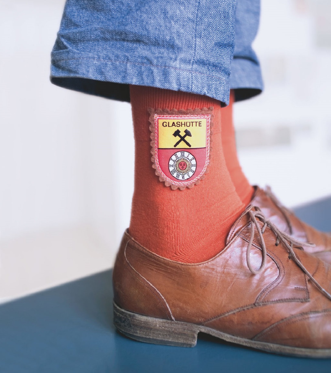 Strümpfe mit Glashütter Wappen