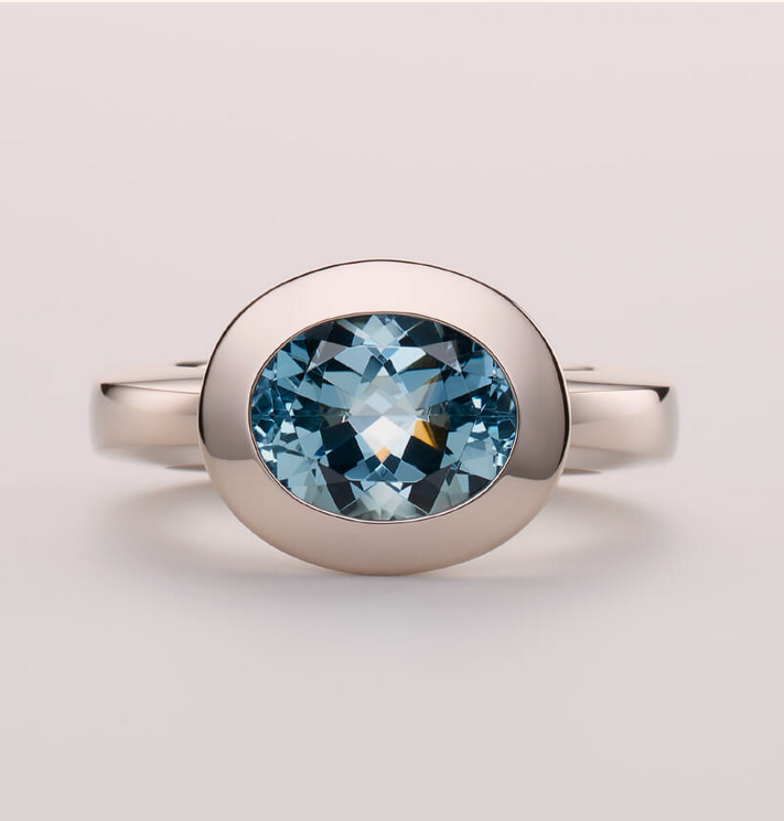 Ring Weißgold mit Aquamarin