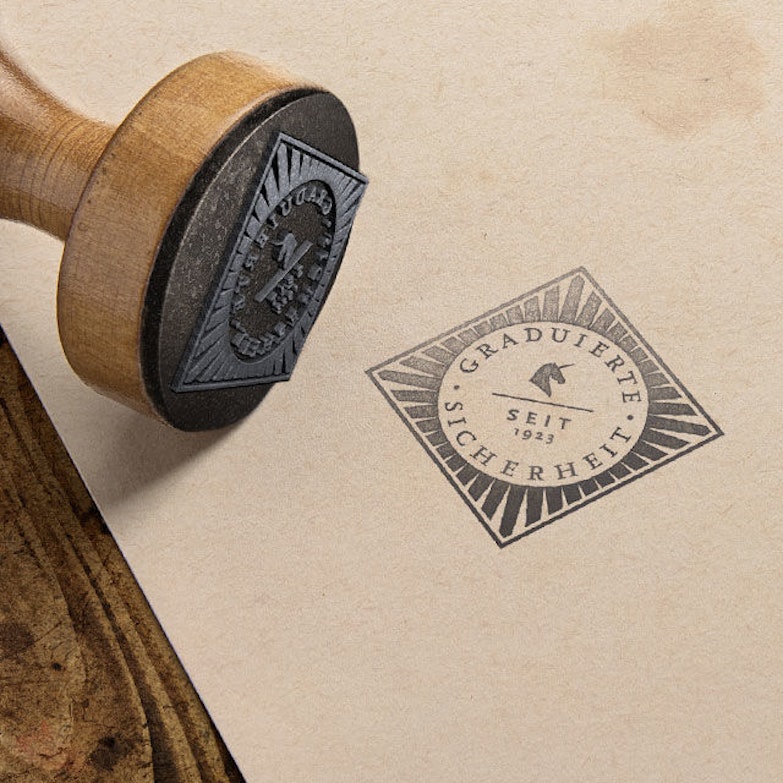 Stempel Graduierte Sicherheit seit 1923