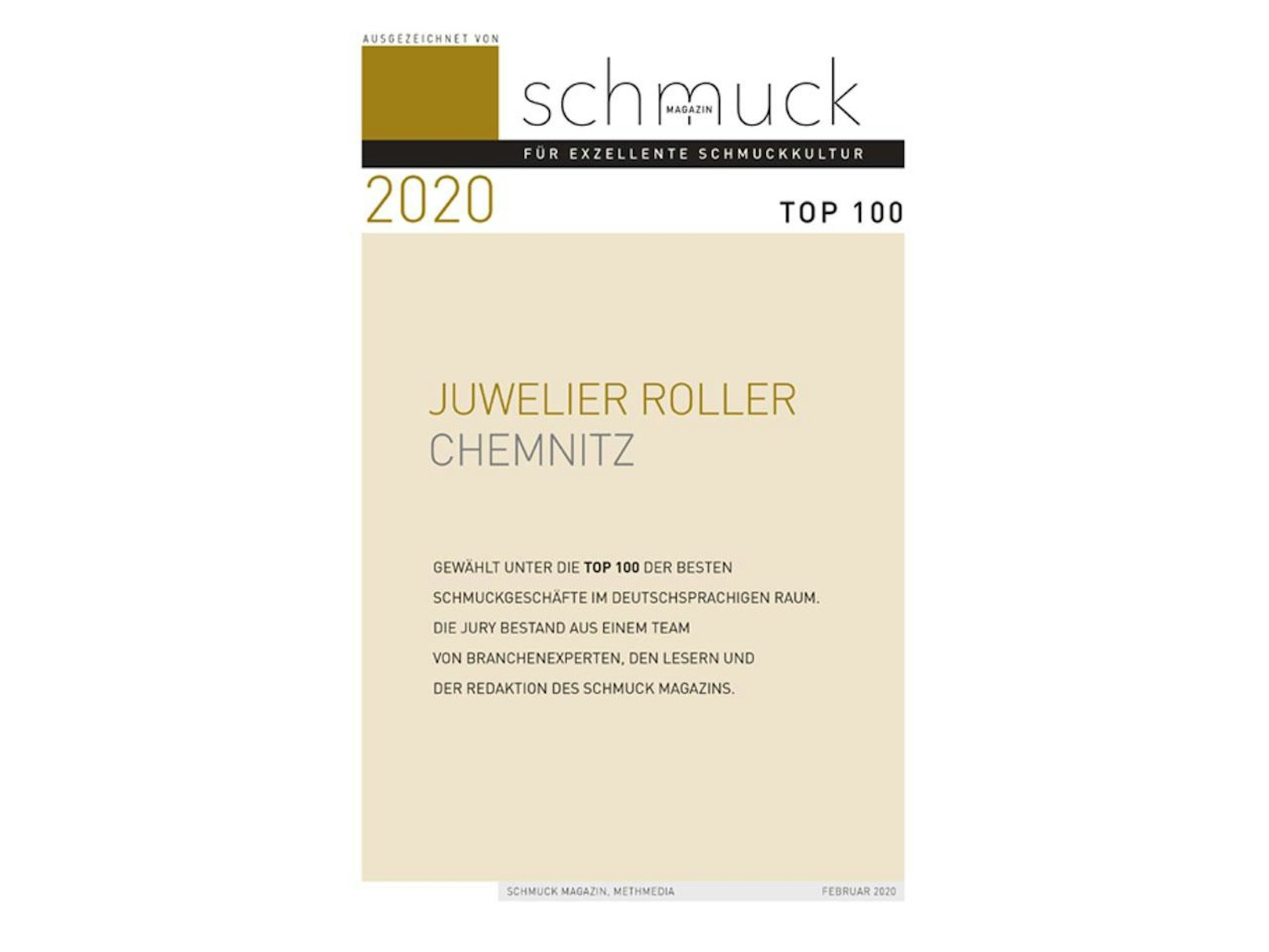 Schmuck Magazin Auszeichnung 2020