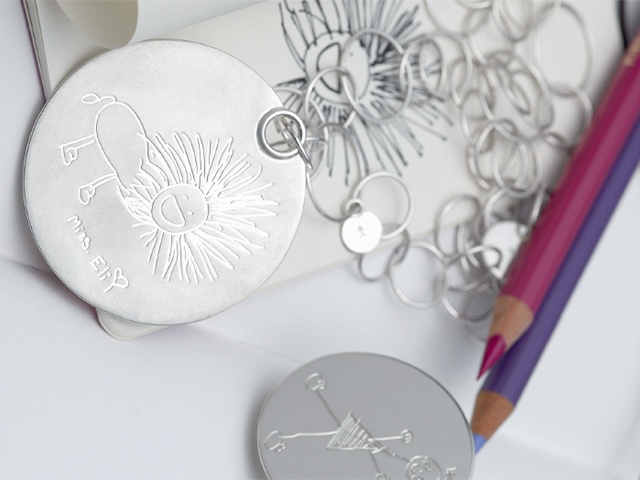 Silver Tags Anhänger Kinderzeichnung