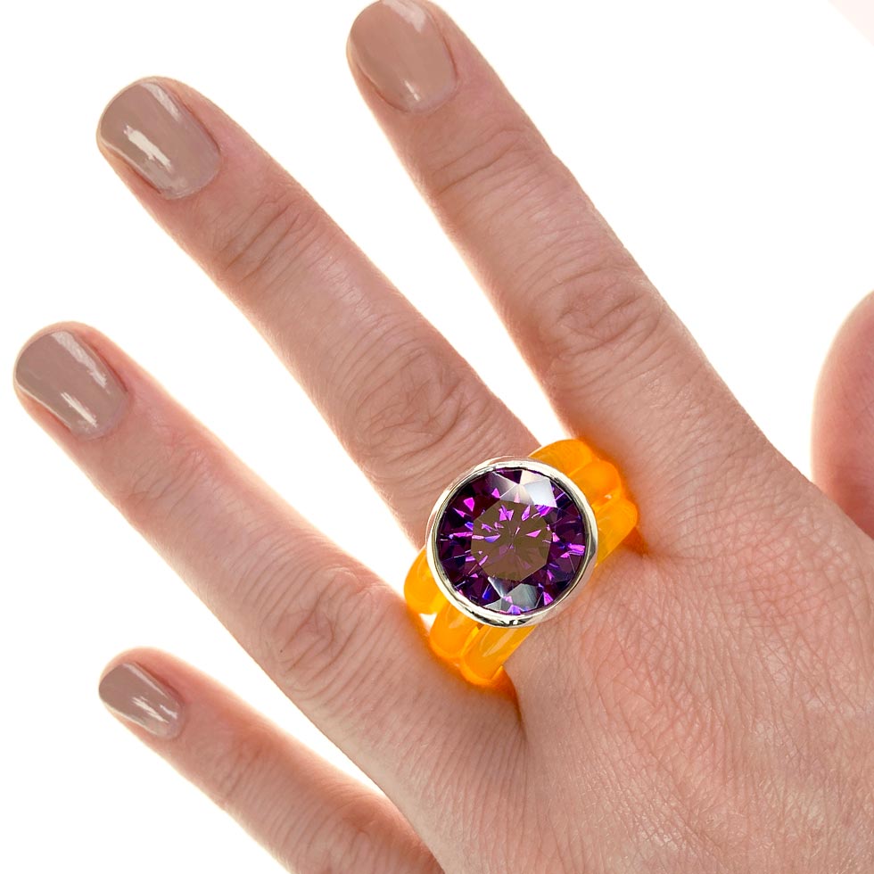 Ring Dakini Amethyst hellorange