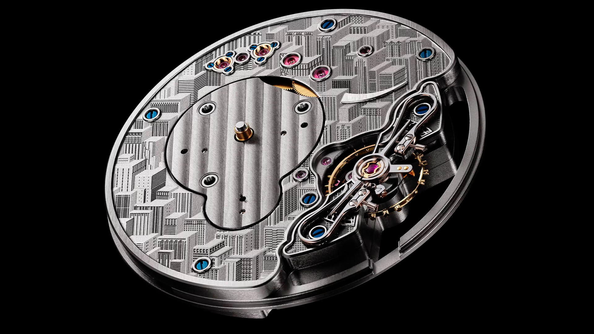 Newsbildergalerie Glashütte Original PanoInverse Uhrwerk von vorn mit offener Unruh