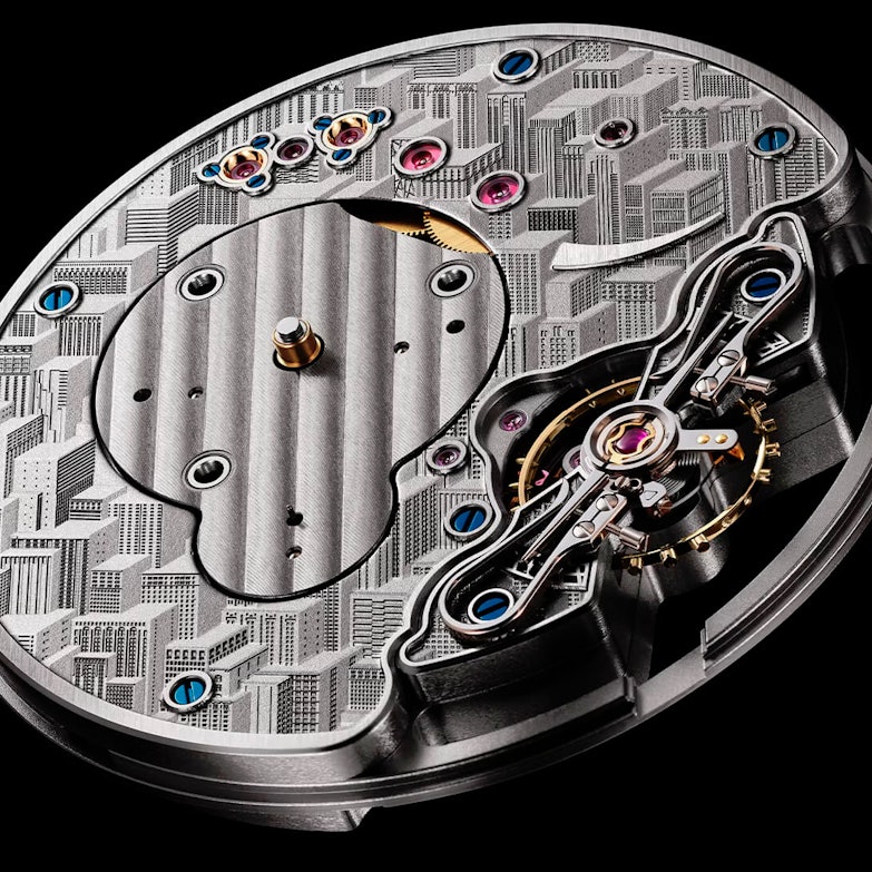 Newsbildergalerie Glashütte Original PanoInverse Uhrwerk von vorn mit offener Unruh