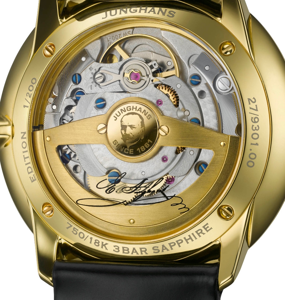 Erhard Junghans Meister Fein Gelbgold Limited Edition - Gehäuseboden