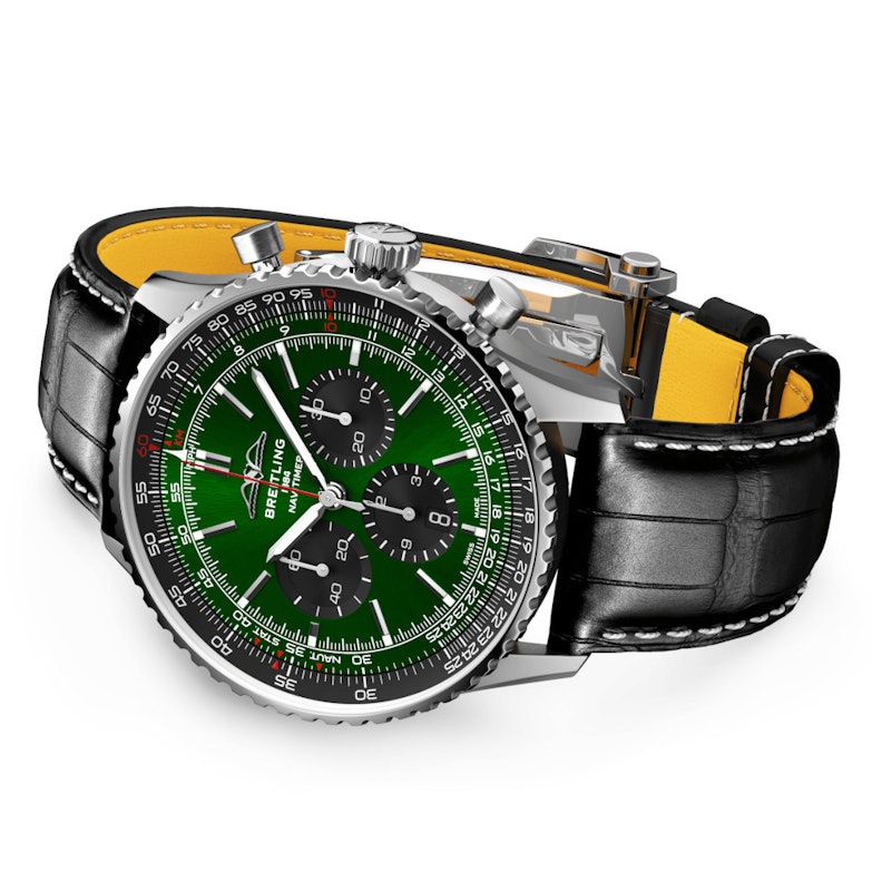 Breitling Navitimer Chronograph mit grünem Zifferblatt AB0137241L1P1 AB0138241G1P1