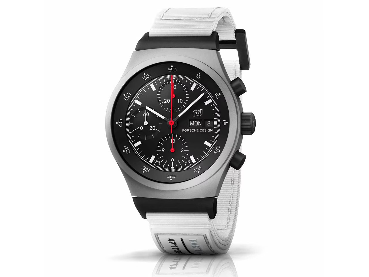 Porsche Design Chronograph 1 - 1972 Limited Edition GP 2023 mit weißem Textilband