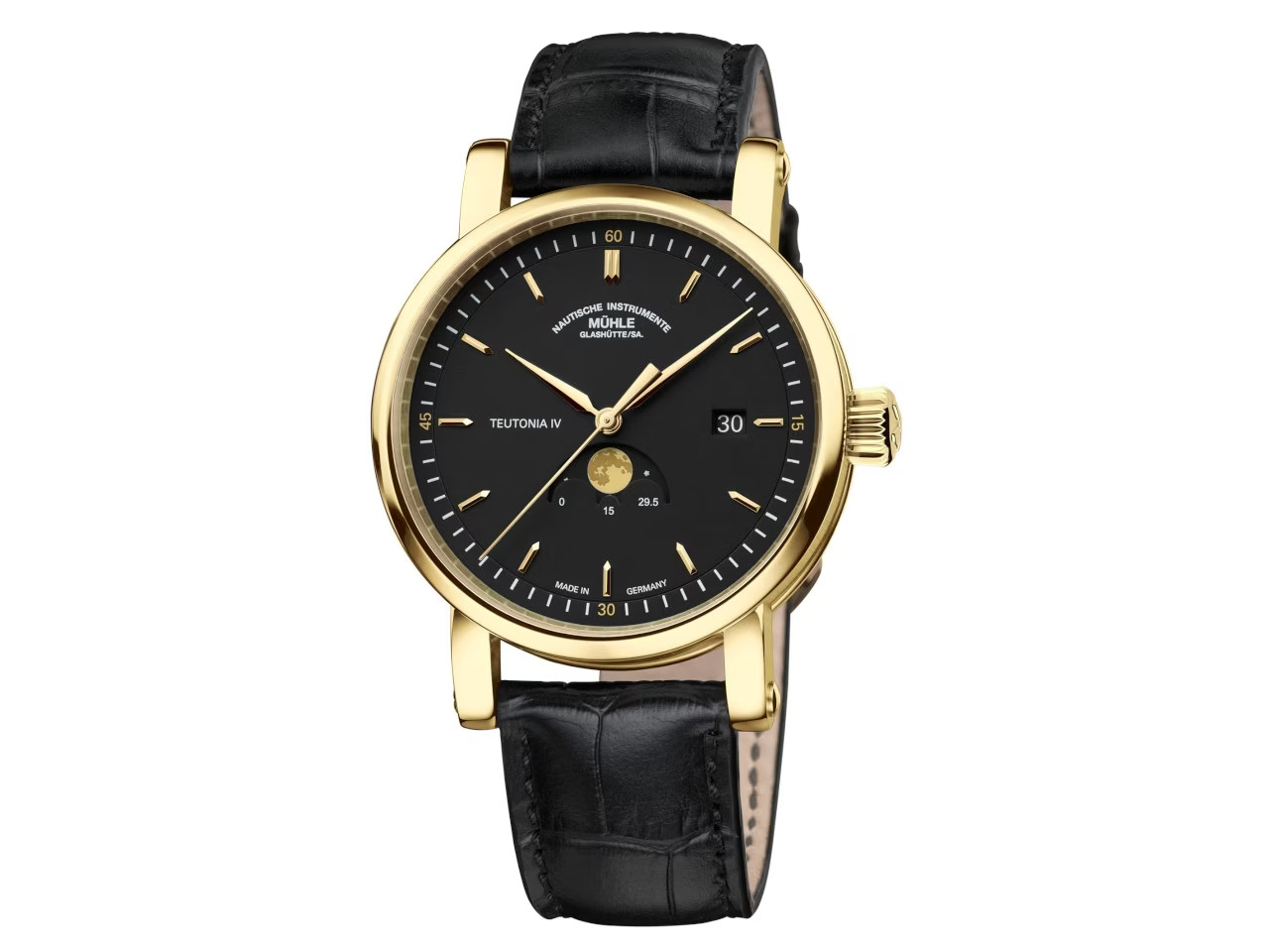 Mühle Glashütte Teutonia IV Mondphase Gelbgold