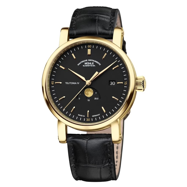 Mühle Glashütte Teutonia IV Mondphase Gelbgold