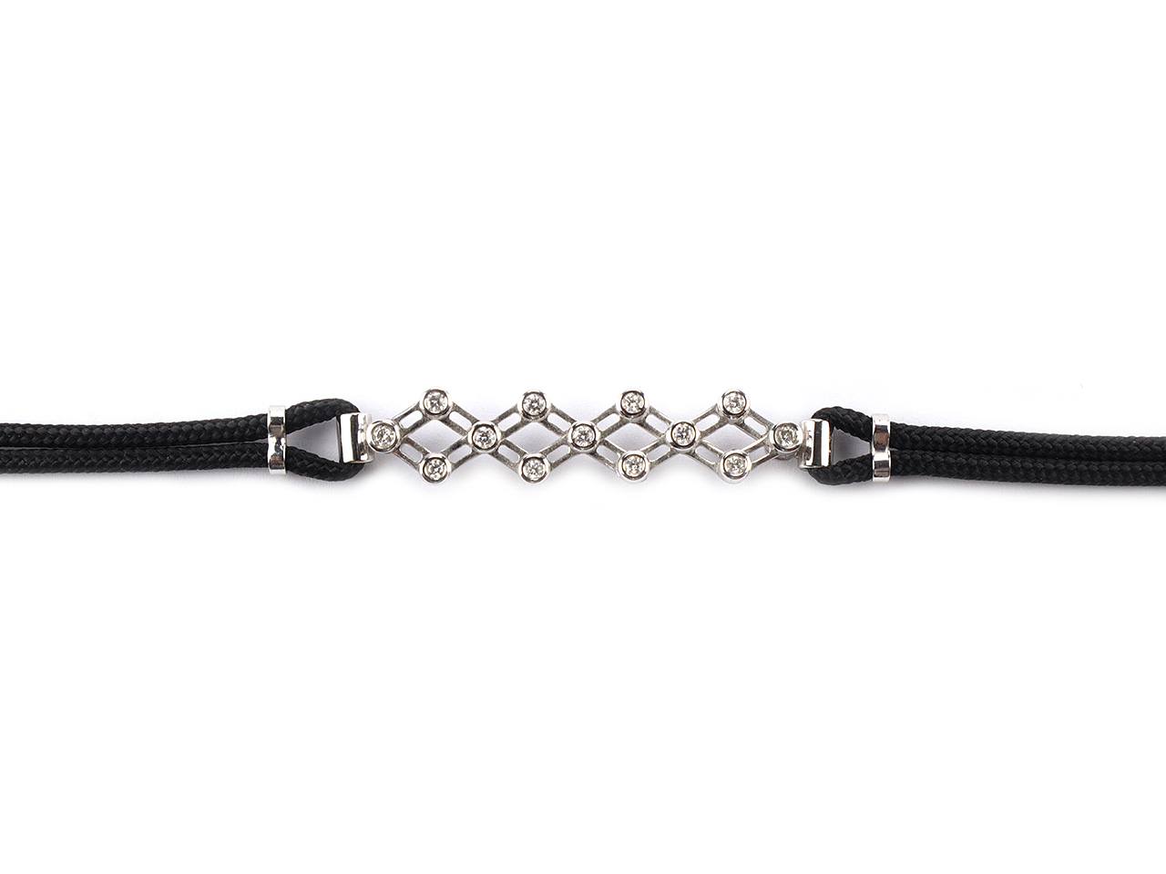Schaffrath weitere Artikel Kollektionsbild - schwarzes Stoffband mit Mechanismus aus Weißgold und Brillanten