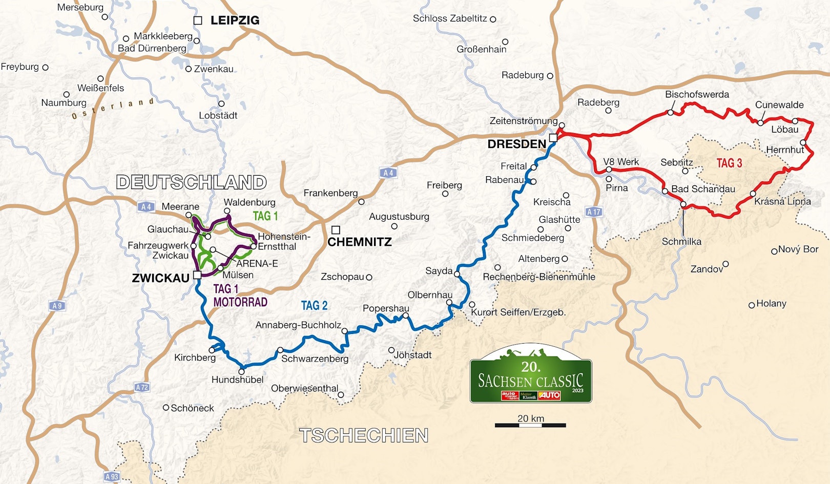 Sachsen Classic 2023 - Streckenplan